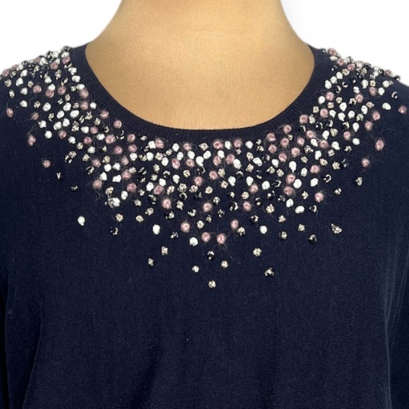 Anthropologie Angel of the North navy blue dolman sleeve sweater size S - Picture 3 of 8